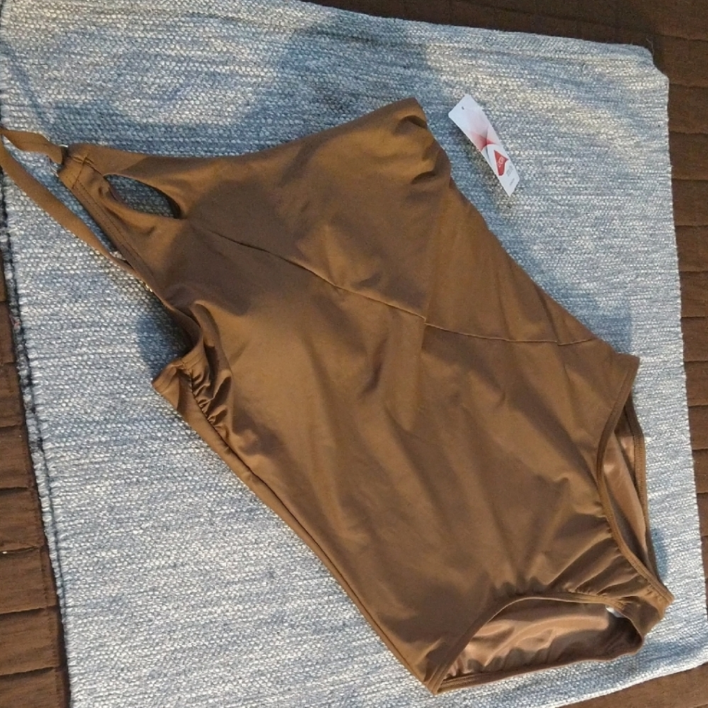 Lands' End Brown One-Piece Swimsuit
